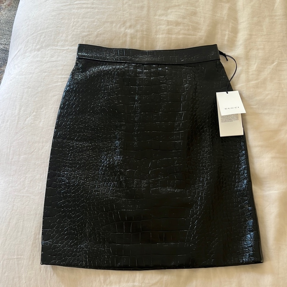 Gucci croc leather pencil skirt size 40